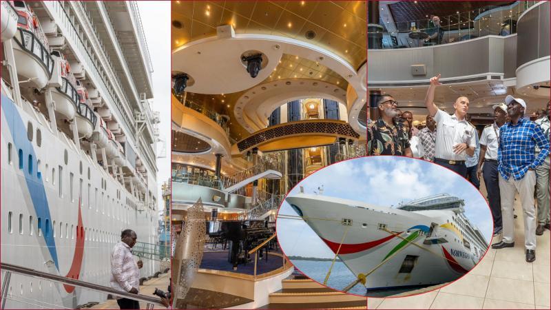 The Norwegian Dawn docked at the Mombasa Port on Sunday morning, February 23.
